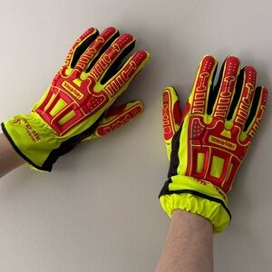 Red and Yellow Work Gloves